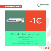 Promotion sur le Parodontax blancheur à la Pharmacie Avenue de Lombez.