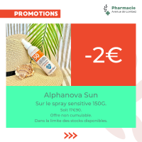 Promotion sur le solaire Alphanova Sun à la Pharmacie Avenue de Lombez.