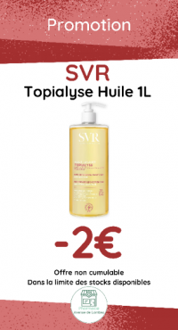 Promotions sur l'huile 1L TOPIALYSE de la gamme SVR à la Pharmacie Avenue de Lombez